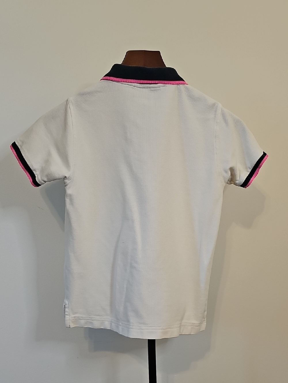 Psycho Bunny White Boys' Polo Shirt with Black And Pink Trim - Picture 6 of 12